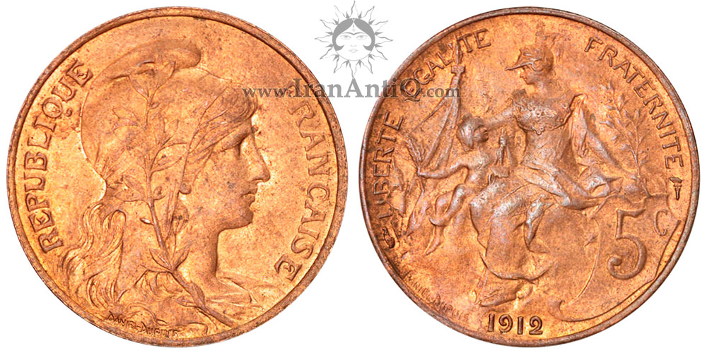 سکه 5 سانتیم جمهوری سوم - نماد آزادی