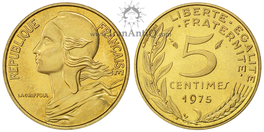سکه 5 سانتیم جمهوری کنونی - الهه ماریان
