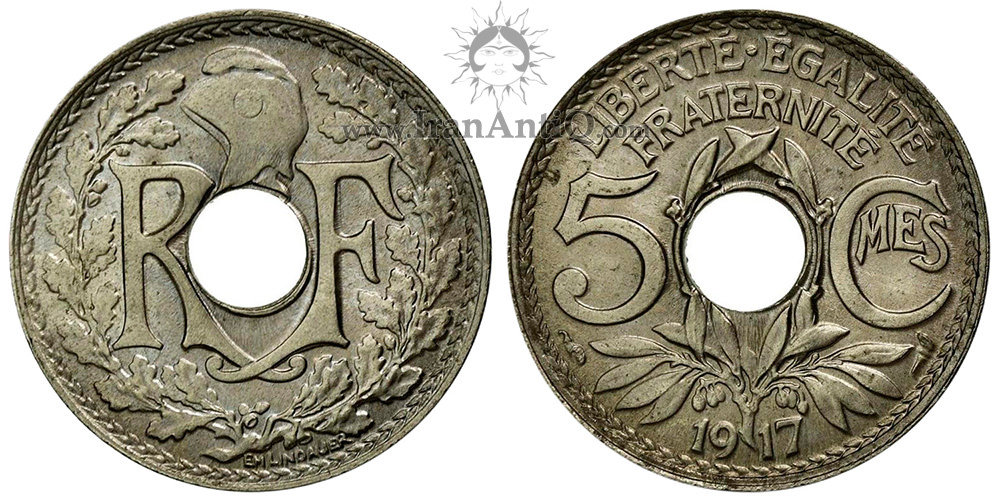 سکه 5 سانتیم جمهوری سوم - مونوگرام