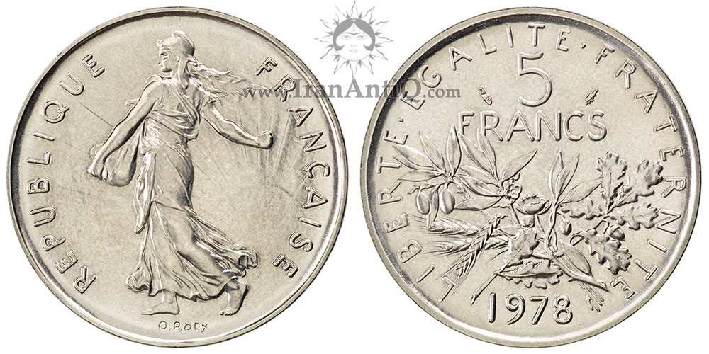 سکه 5 فرانک جمهوری کنونی - نماد آزادی