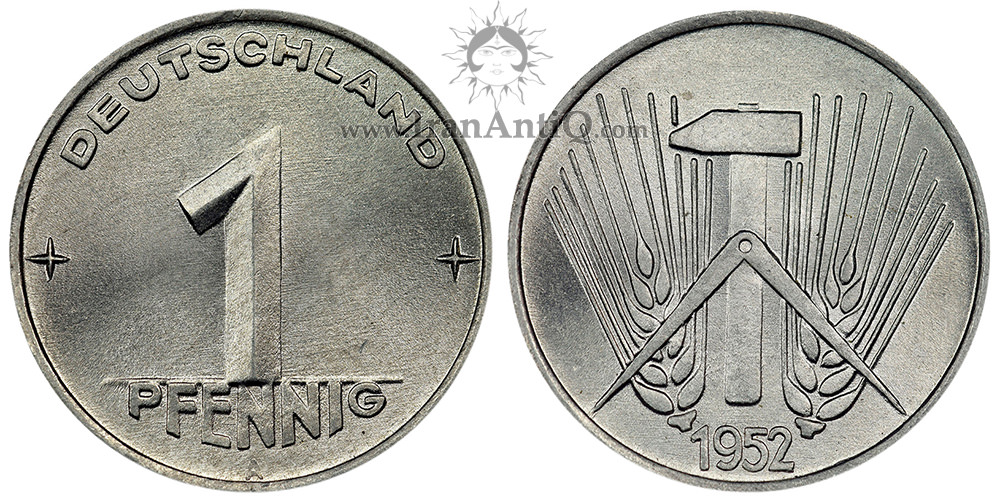 سکه 1 فینیگ جمهوری دموکراتیک - تیپ دو