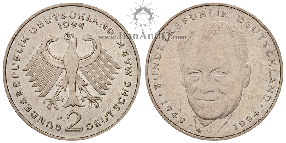 سکه 2 مارک جمهوری فدرال - ویلی برانت