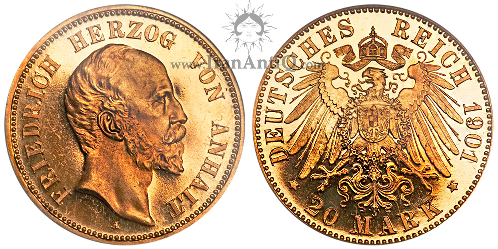 سکه 20 مارک طلا فردریش یکم - نیمرخ کوچک