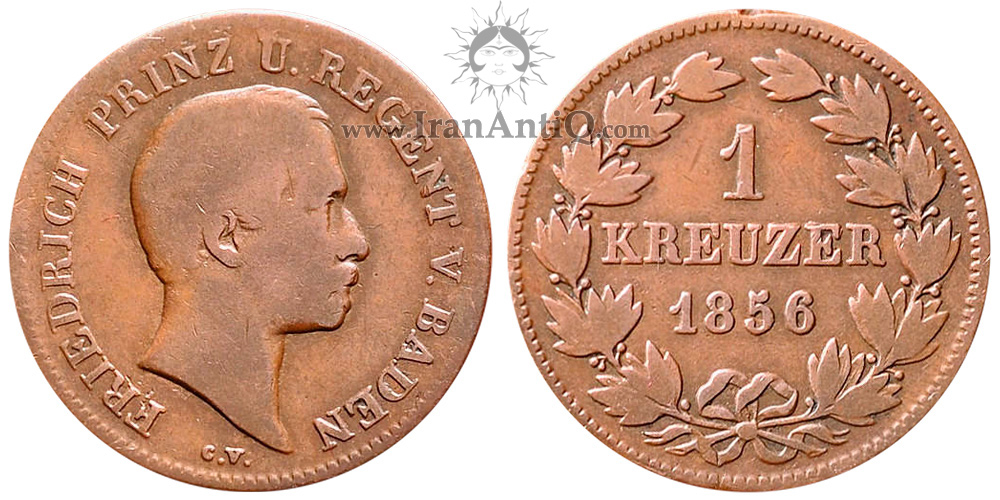 سکه 1 کروزر فردریش ویلهلم لودویگ از بادن - تیپ یک