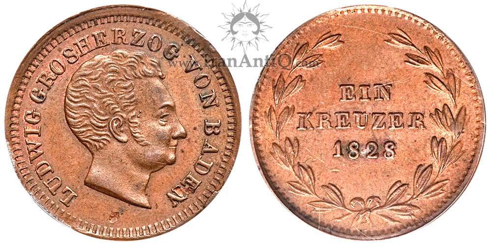 سکه 1 کروزر لودویگ یکم از بادن - نیمرخ پادشاه
