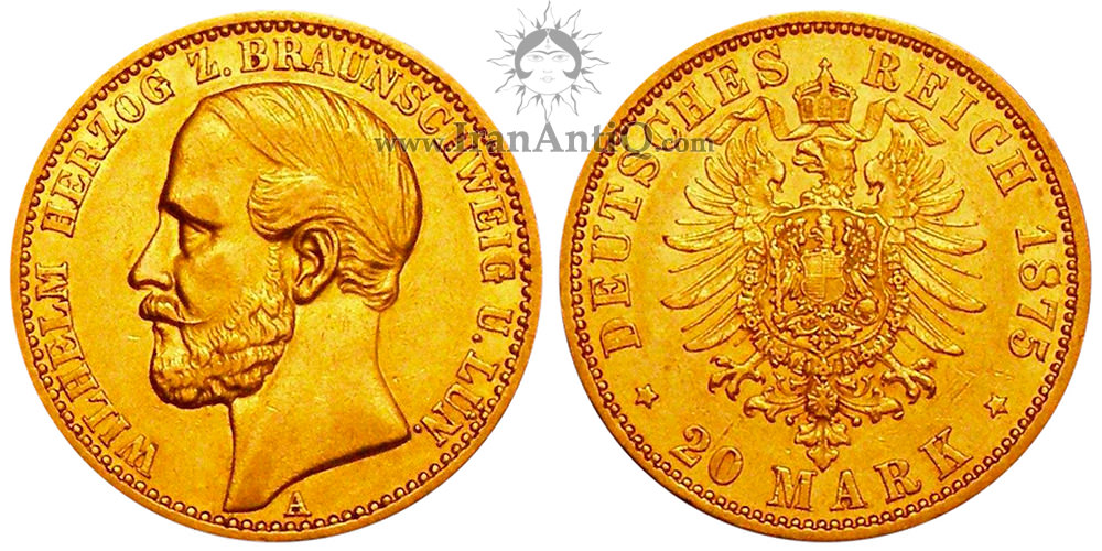 20 مارک طلا ویلهلم از برانشوایگ-ولفنبوتل