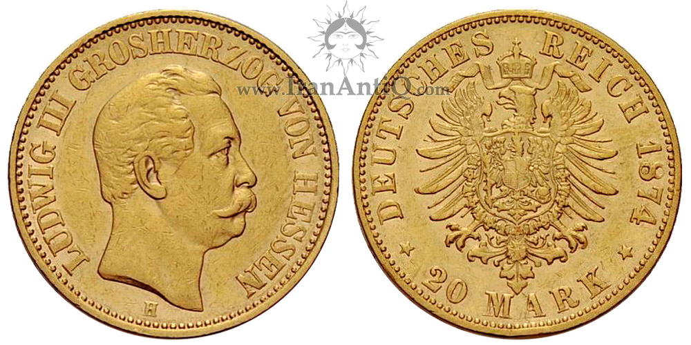20 مارک طلا لودویگ سوم از هسن-دارمشتات - عقاب کوچک