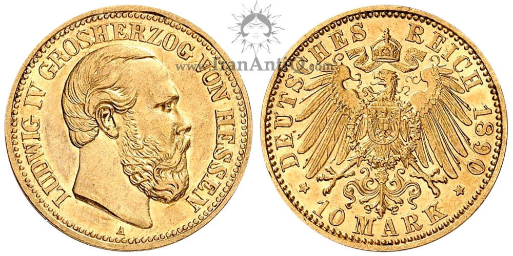 10 مارک طلا لودویگ چهارم از هسن-دارمشتات - عقاب بزرگ