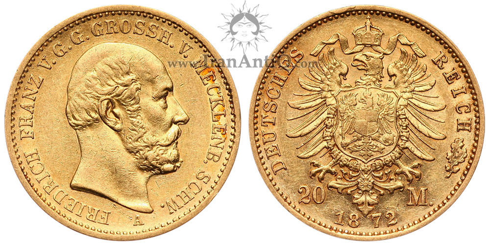 20 مارک طلا فردریش فرانتس دوم از مکلنبورگ-شوارین