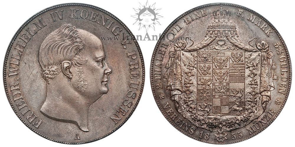 سکه 2 تالر (3-1/2 گلدن) فردریش ویلهلم چهارم - پادشاه پیر