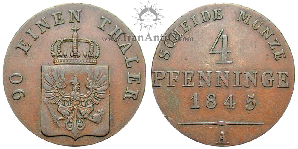 سکه 4 فینیگ فردریش ویلهلم چهارم - تیپ دو