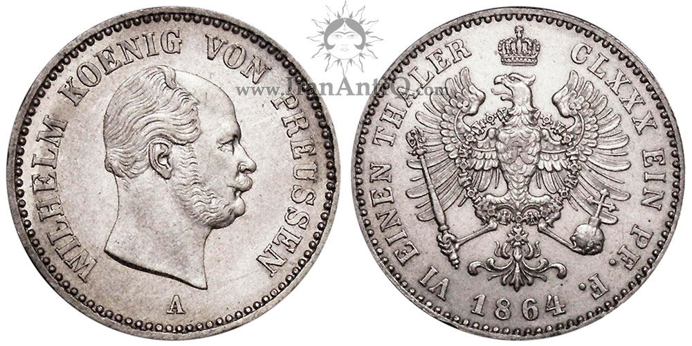 سکه 1/6 تالر ویلهلم یکم - نیمرخ کوچک