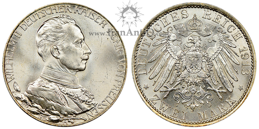 سکه 2 مارک ویلهلم دوم - بیست و پنجمین سالگرد سلطنت