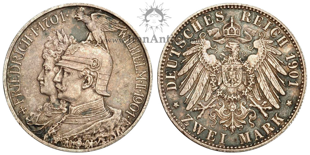 سکه 2 مارک ویلهلم دوم - پادشاهی پروس