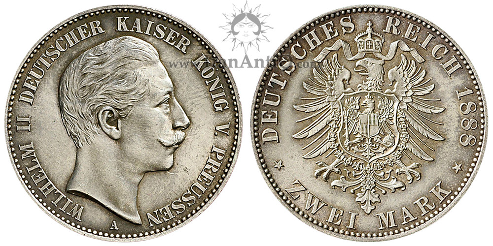 سکه 2 مارک ویلهلم دوم - عقاب کوچک