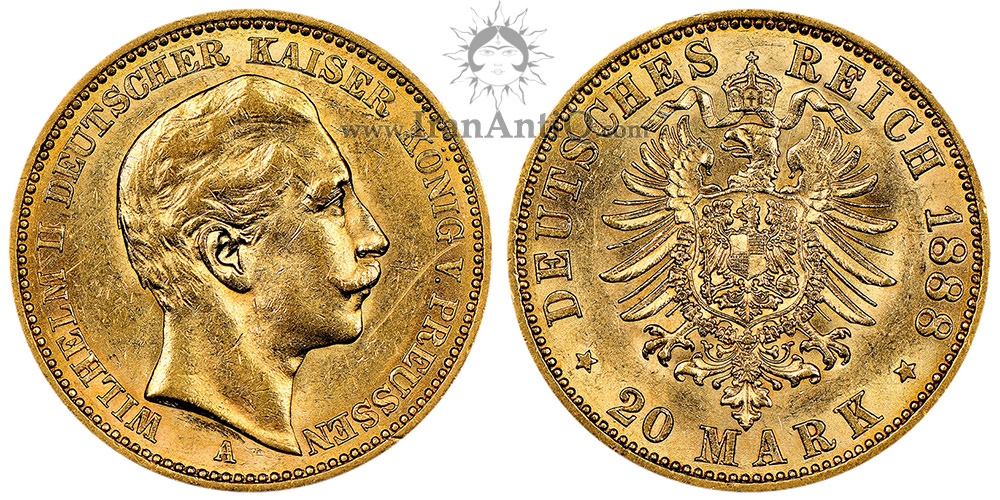سکه 20 مارک طلا ویلهلم دوم - عقاب کوچک