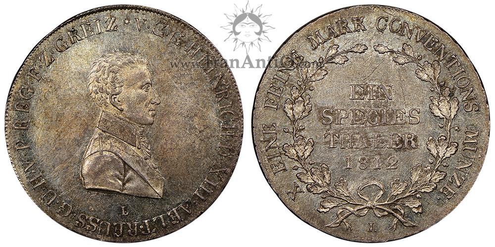سکه 1 تالر هاینریش سیزدهم - تاج برگ بلوط