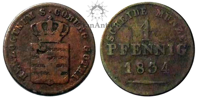 سکه 1 فینیگ ارنست آنتون - نشان تاجدار