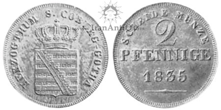 سکه 2 فینیگ ارنست آنتون - نشان تاجدار