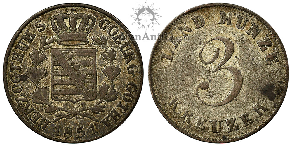 سکه 3 کروزر ارنست آنتون - نشان تاجدار