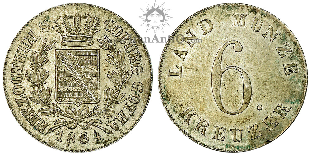 سکه 6 کروزر ارنست آنتون - نشان تاجدار