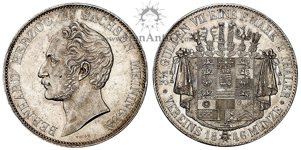 سکه 2 تالر(3-1/2 گلدن) برنهارد دوم - نشان ملی-تیپ یک