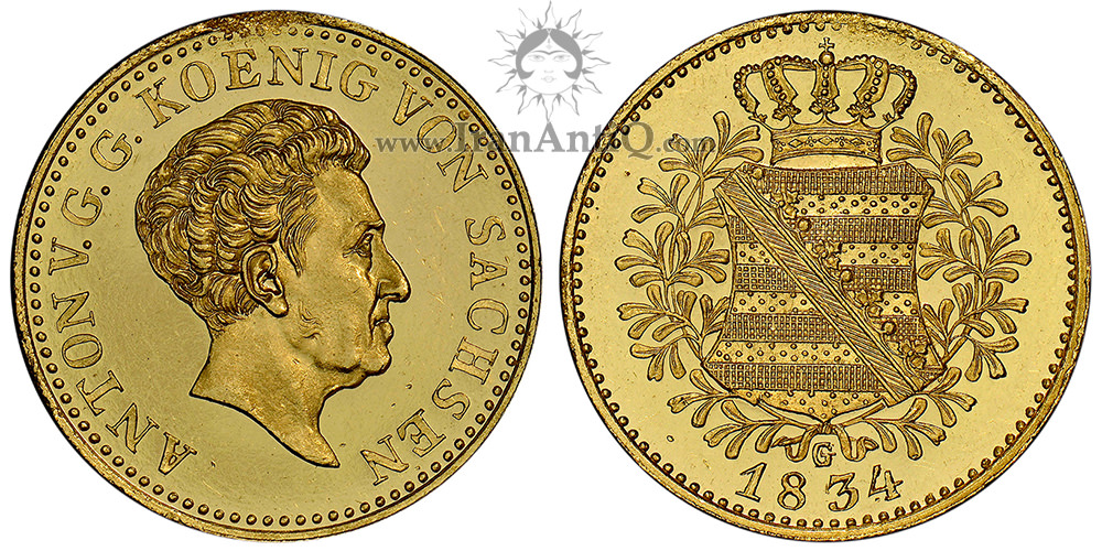 سکه 1 دوکات طلا آنتون - نیمرخ پیر پادشاه