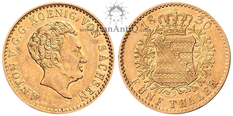 سکه 5 تالر طلا آنتون - نیمرخ پبر پادشاه