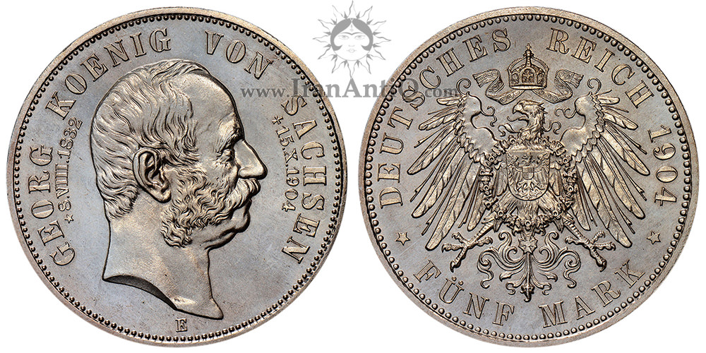 سکه 5 مارک فردریش آگوست سوم - مرگ پادشاه گئورگ