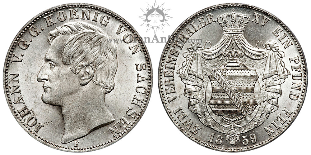 سکه 2 فرینزتالر (3-1/2 گلدن) یوهان - نشان ملی با شنل