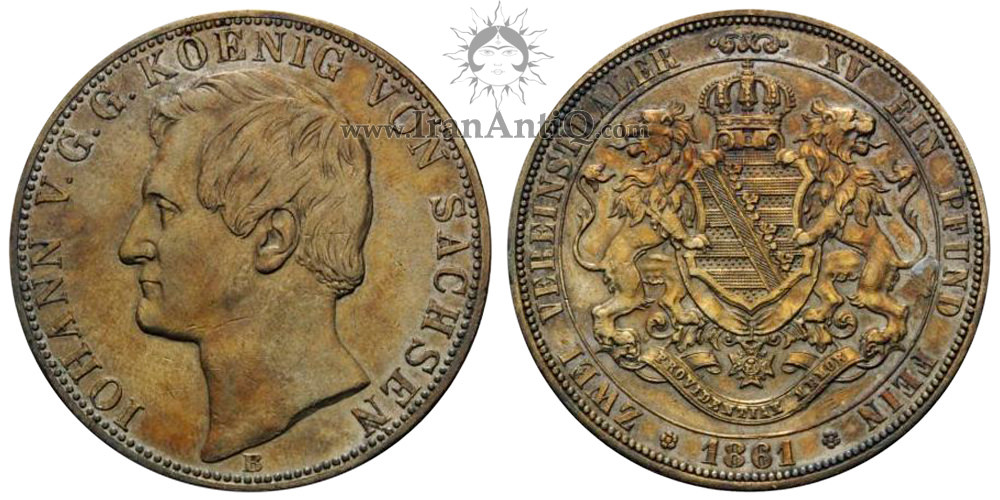 سکه 2 فرینزتالر (3-1/2 گلدن) یوهان - نشان ملی با شیر