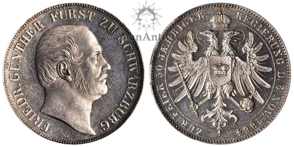 سکه 1 فرینز تالر فردریش گونتر - پنجاهمین سال سلطنت