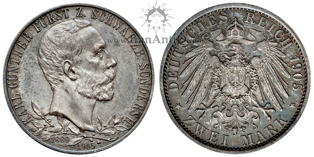سکه 2 مارک کارل گونتر - بیست و پنجمین سال سلطنت