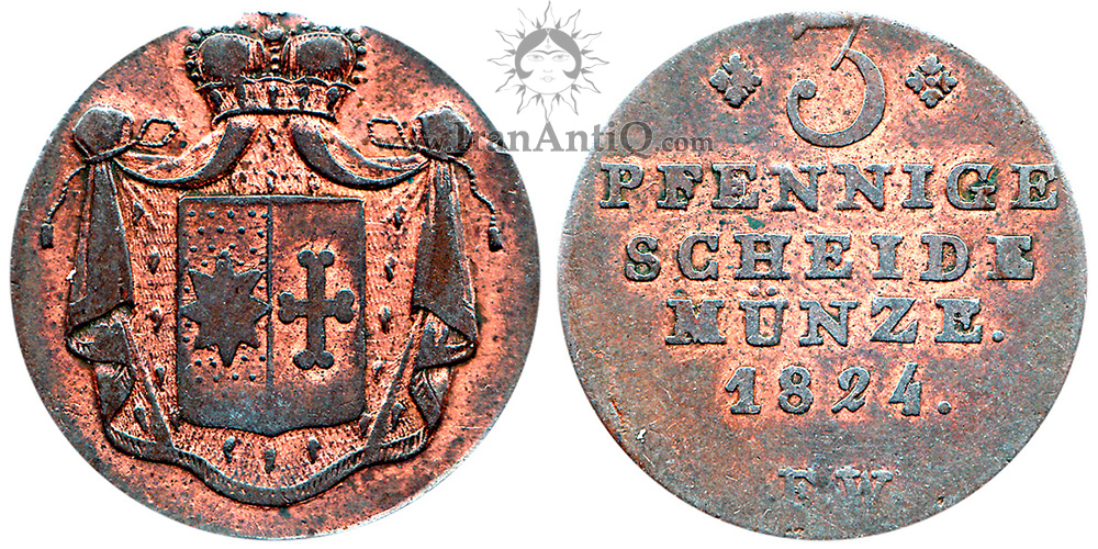سکه 3 فینیگ گئورگ فردریش هاینریش - عدد 3 انگلیسی