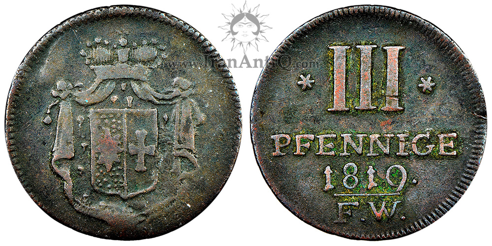 سکه 3 فینیگ گئورگ فردریش هاینریش - عدد رومی-تیپ یک