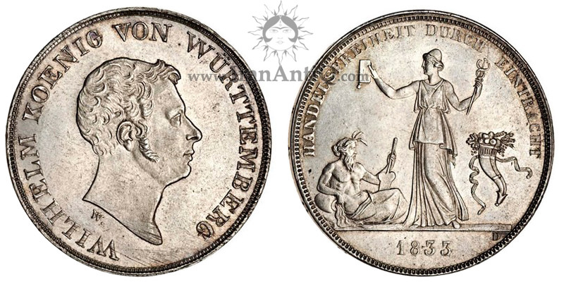 سکه 1 کرون تالر ویلهلم یکم - اتحادیه گمرک