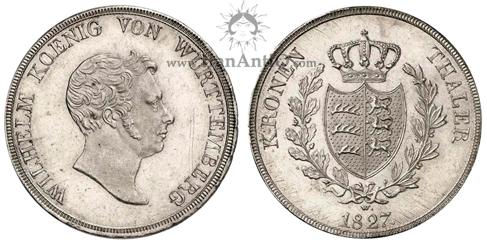 سکه 1 کرون تالر ویلهلم یکم - نشان ورتمبرگ