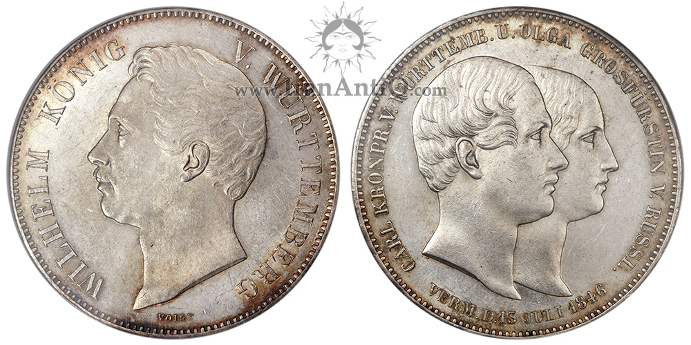سکه 2 تالر (3- 1/2 گلدن) ویلهلم یکم - ازدواج