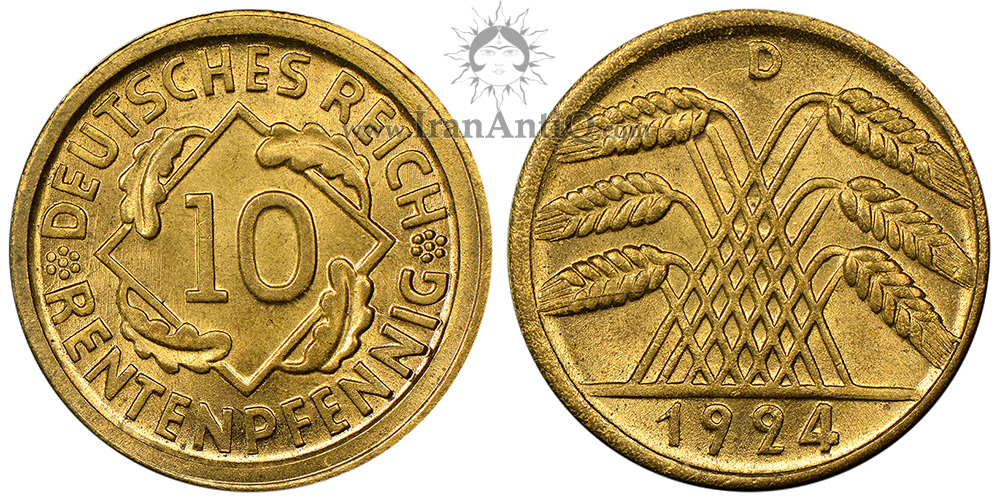 سکه 10 رنتن فینیگ جمهوری وایمار