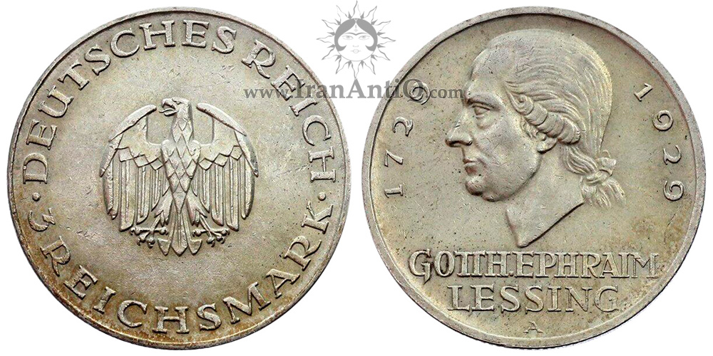 سکه 3 رایش مارک جمهوری وایمار - لسینگ