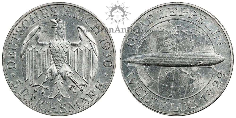 سکه 5 رایش مارک جمهوری وایمار - کشتی هوایی
