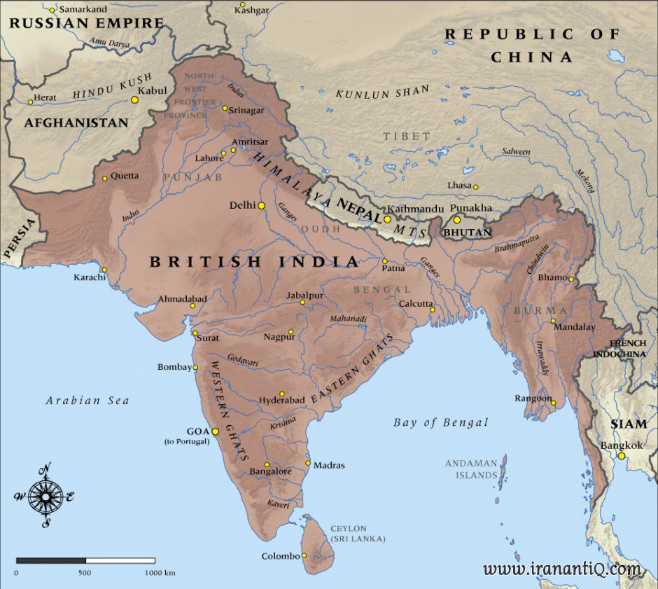 نقشه هند - بریتانیا