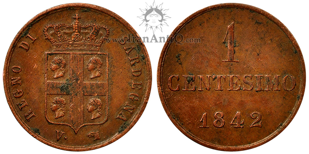 سکه 1 سنتسیمو کارلو آلبرتو
