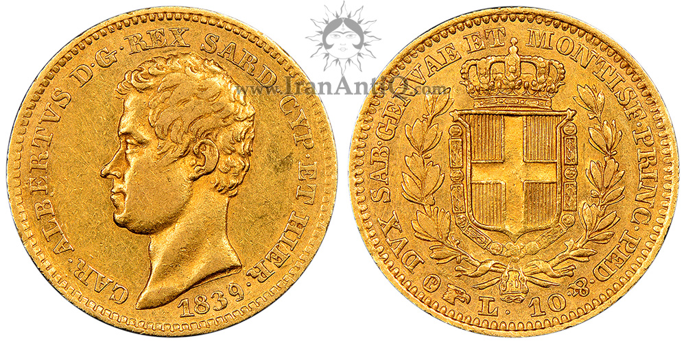 سکه 10 لیره طلا کارلو آلبرتو