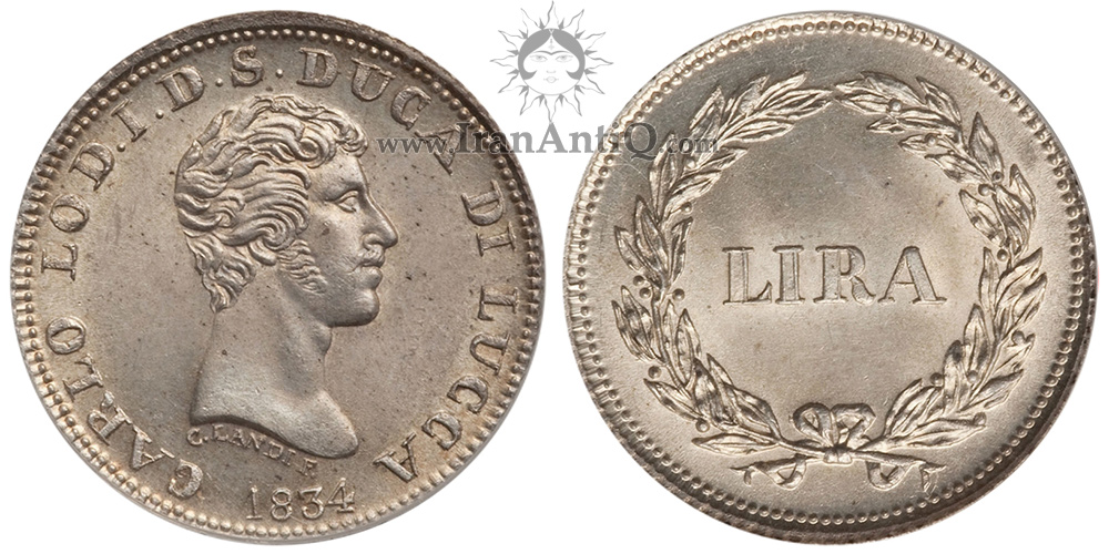 سکه 1 لیره کارلو لودوویکو یکم
