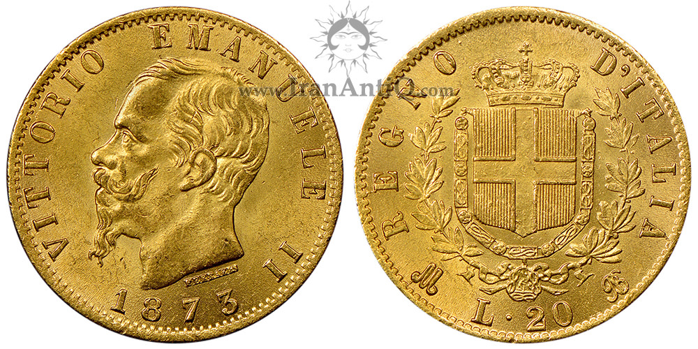 سکه 20 لیره طلا ویکتور امانوئل دوم - پادشاهی ایتالیا