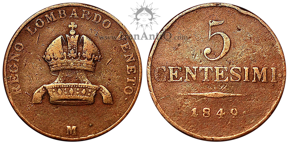 سکه 5 سنتسیمو فرانتس یوزف یکم - تاج