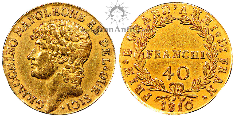 سکه 40 فرانک طلا ژواکیم مورا