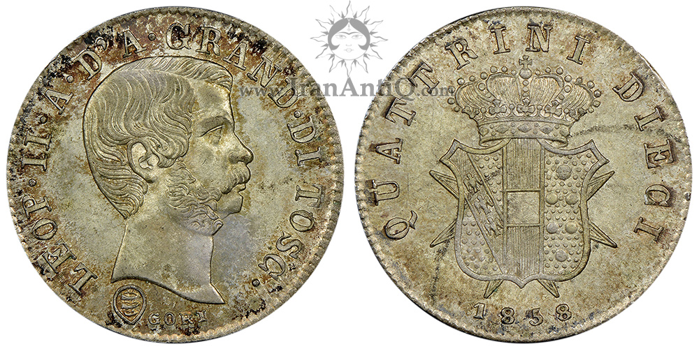 سکه 10 کواترینو لئوپولد دوم - تصویر پادشاه