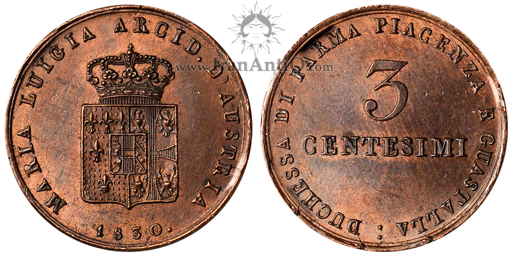 سکه 3 سنتسیمو ماری لوئیز